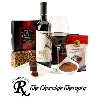 wine and chocolate selection