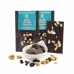 72% dark chocolate with cashews and blueberries by The Chocolate Therapist