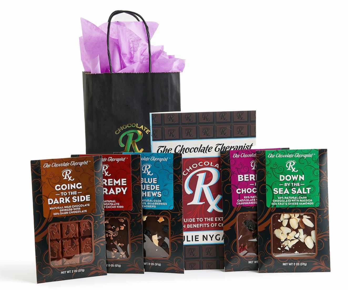 Book and chocolate gift set by The Chocolate Therapist