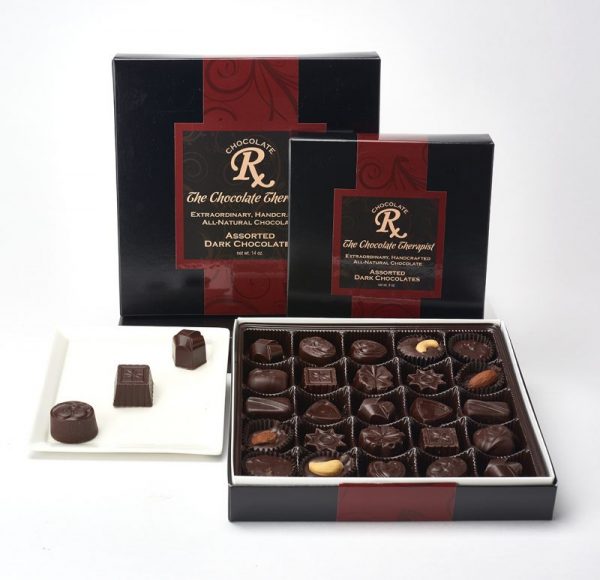 All-natural assorted dark chocolates by The Chocolate Therapist