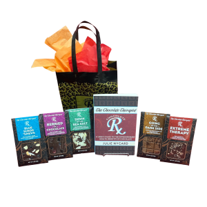 Gift set with a chocolate therapist book and 5 chocolate bars