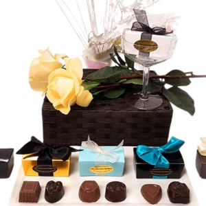 custom chocolate 2 piece box for a wedding