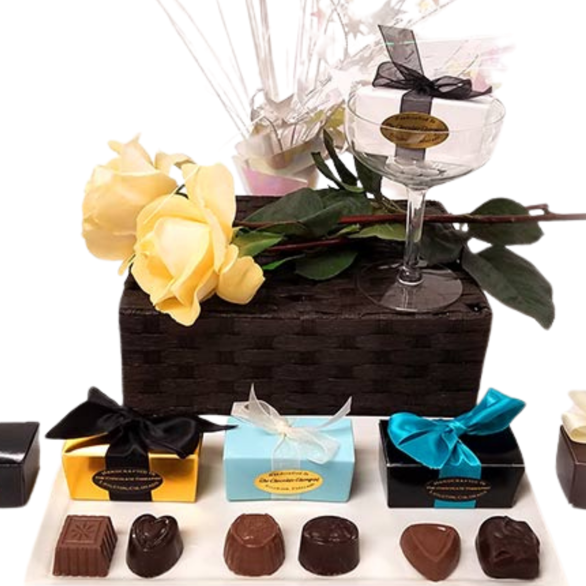 custom chocolate 2 piece box for a wedding