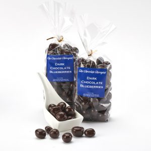 Dark chocolate covered blueberries by The Chocolate Therapist