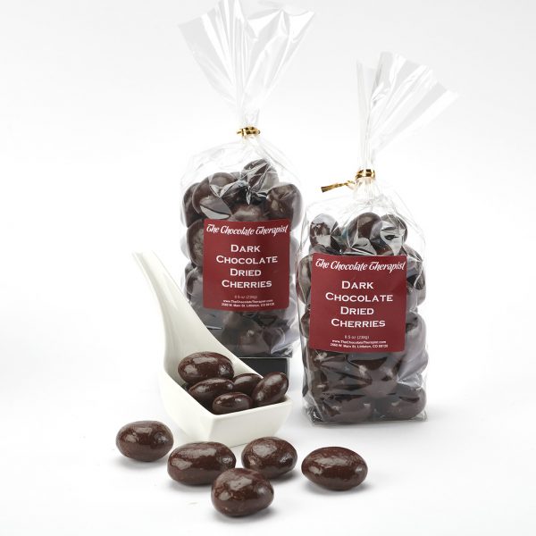 Dark chocolate covered dried cherries by The Chocolate Therapist