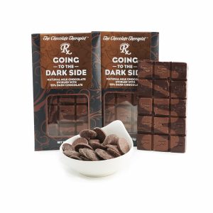 milk and dark chocolate bar, swirled together, by The Chocolate Therapist