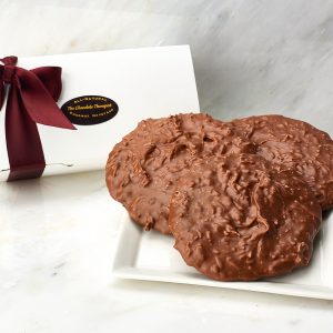 All-natural milk chocolate haystack patty by The Chocolate Therapist