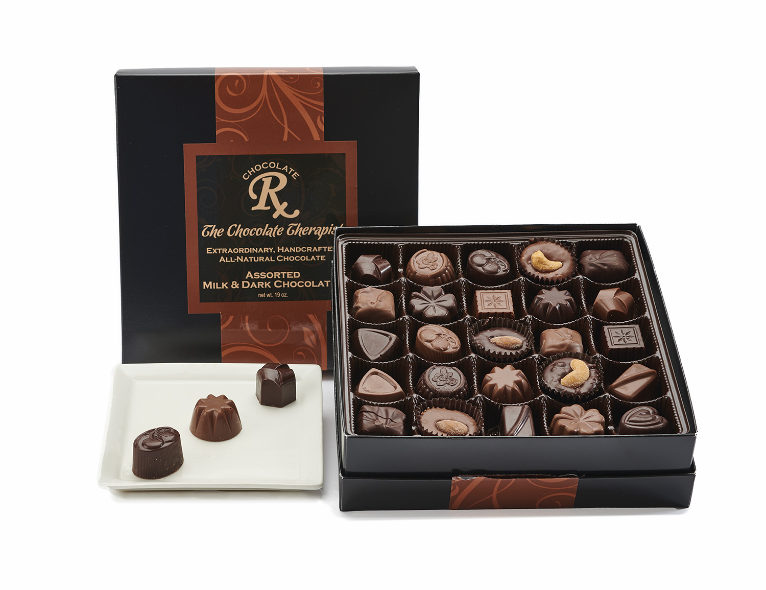 Assorted Milk & Dark Chocolates - 50 piece box - The Chocolate Therapist