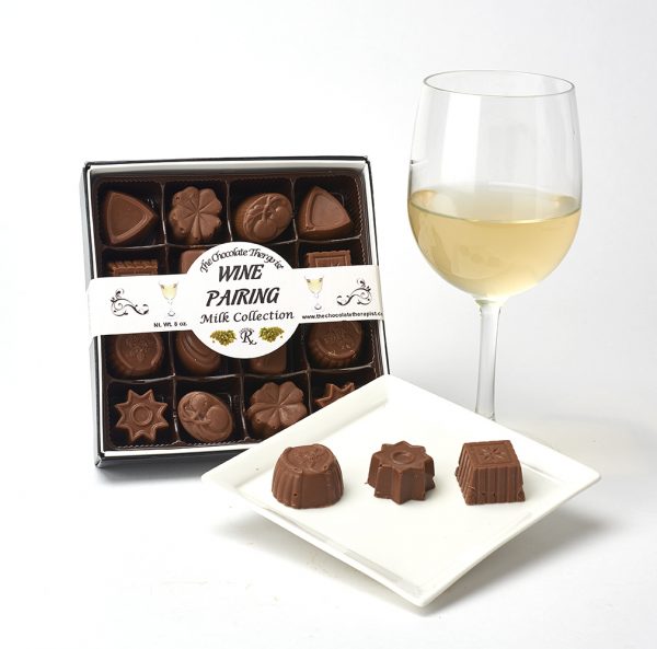 Milk chocolates for pairing with wine by The Chocolate Therapist