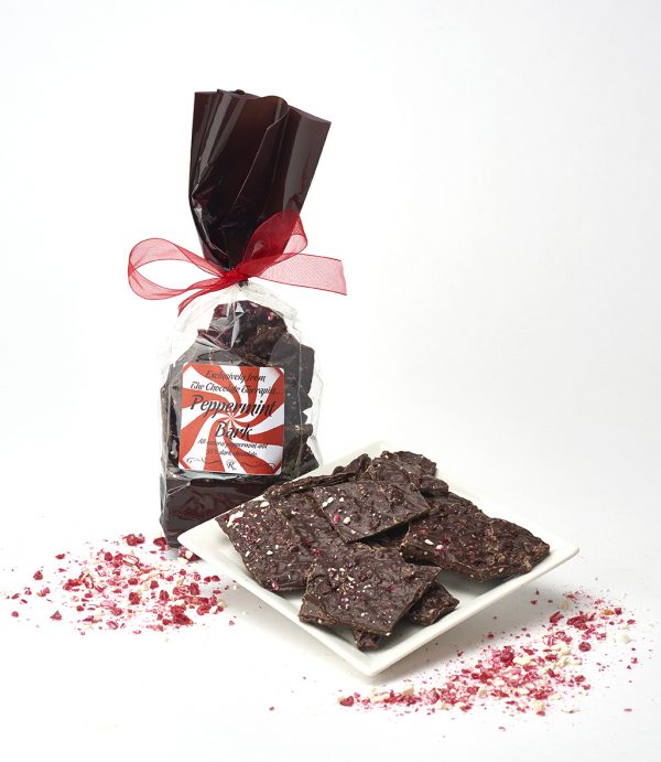 Dark chocolate peppermint bark by The Chocolate Therapist