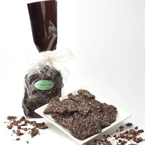 Dark chocolate toffee bark by The Chocolate Therapist