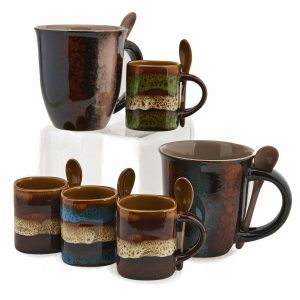 coffee cups and espresso cups in chocolate colors at The Chocolate Therapist